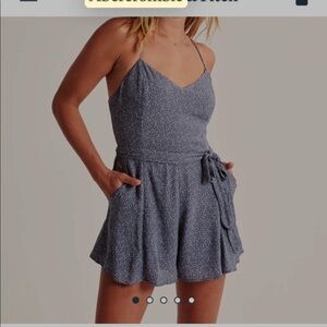 Abercrombie and Fitch Blue and White Romper